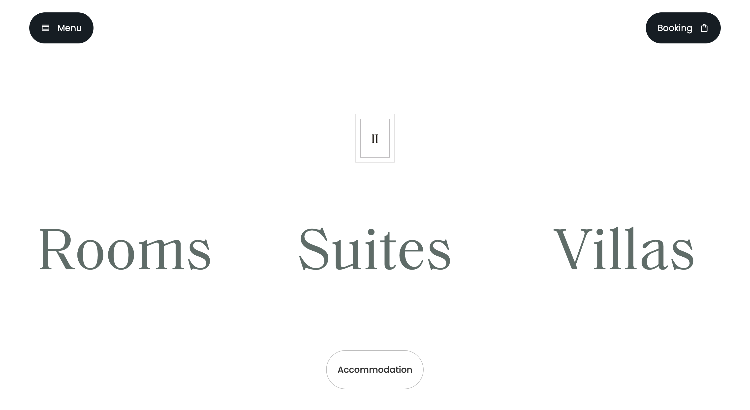 Accommodation types — Rooms, Suites, Villas